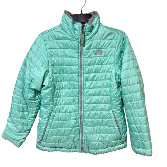The North Face Jackets & Blazers - THE NORTH FACE aqua and gray reversible winter coat size Small